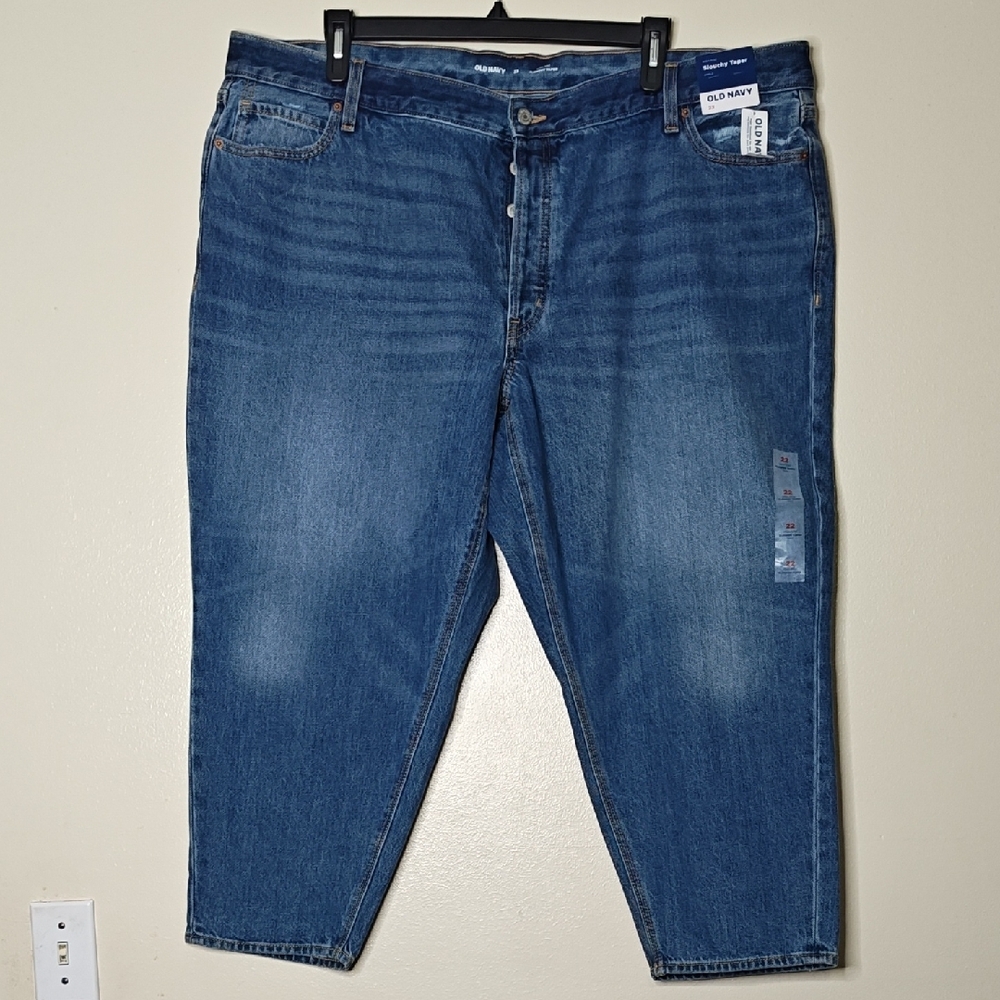 Old Navy High Rise Slouchy Taper Button Fly Blue Jeans Size 22 Plus Size NWT